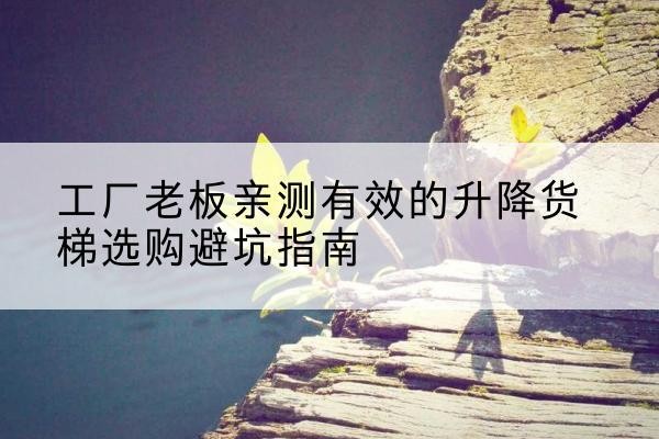 孝南升降货梯怎么选-工厂老板亲测有效的升降货梯选购避坑指南