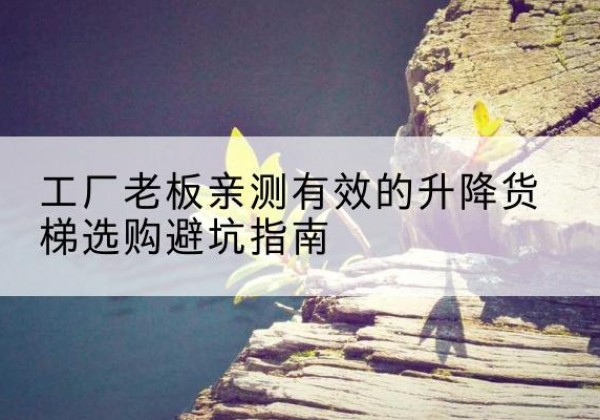 孝南升降货梯怎么选-工厂老板亲测有效的升降货梯选购避坑指南